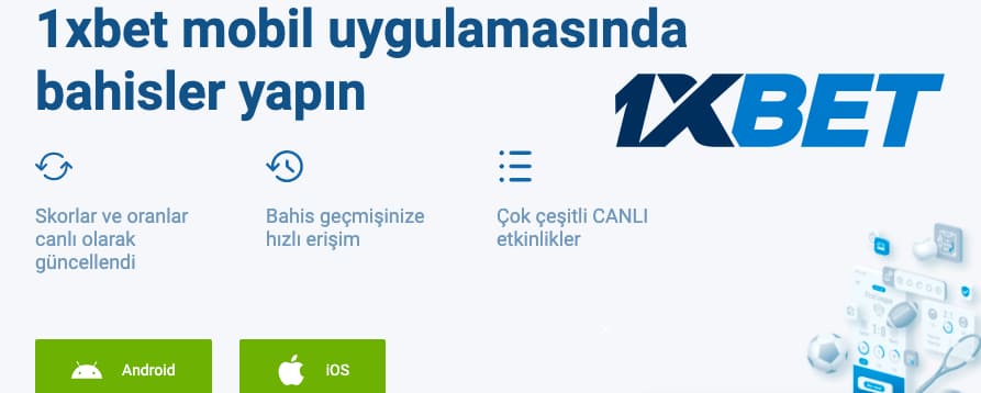 1xbet mobil uygulama