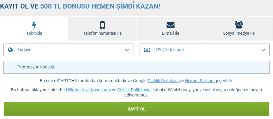 1xbet üyelik